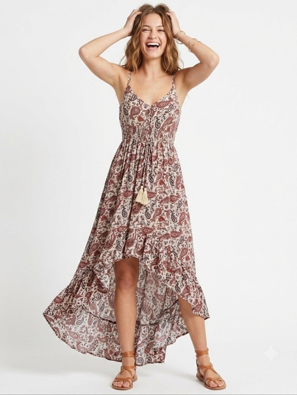 Vine and Valley Paisley Hi-Low Dress